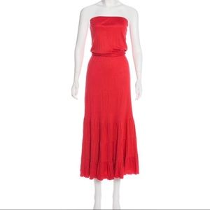 Diane Von Furstenberg coral strapless maxi dress!